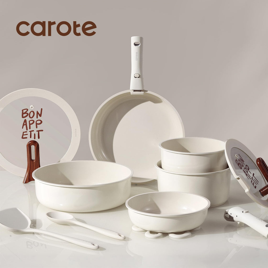 CAROTE 19-Piece Nonstick Cookware Set — Pink