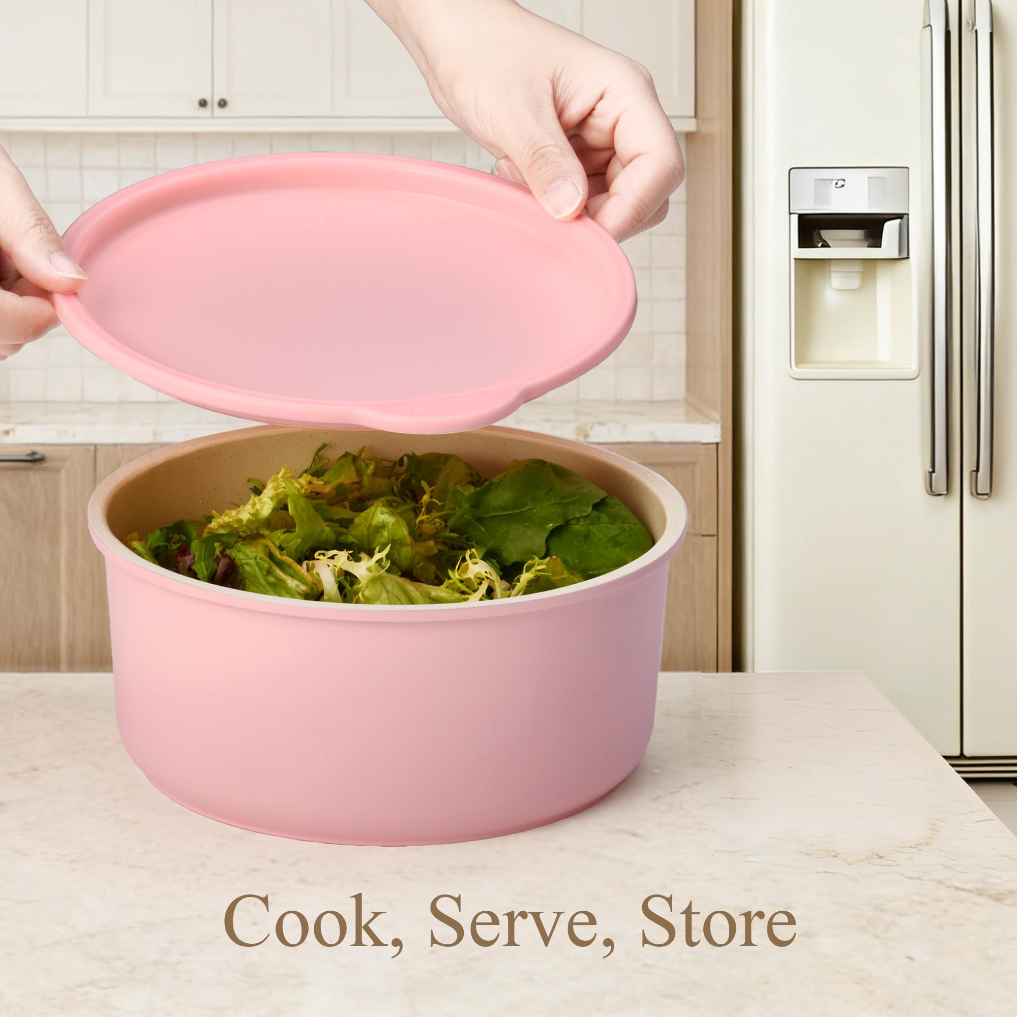 CAROTE 19-Piece Nonstick Cookware Set — Pink