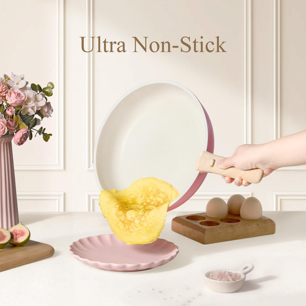 CAROTE 19-Piece Nonstick Cookware Set — Pink