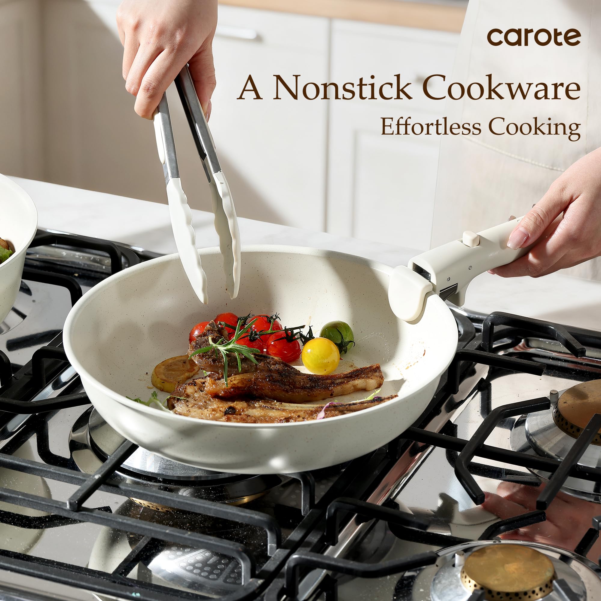 CAROTE 19-Piece Nonstick Cookware Set — Pink