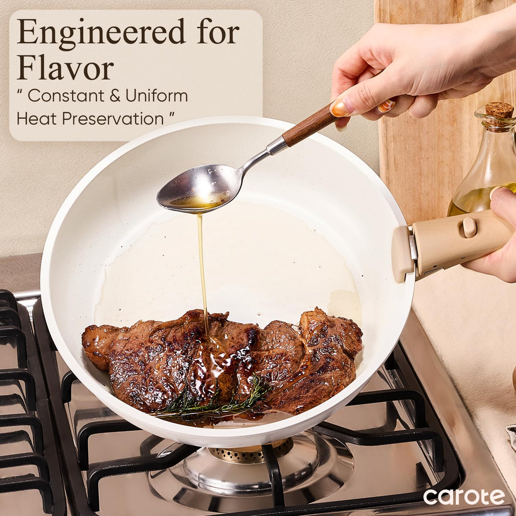 CAROTE 19-Piece Nonstick Cookware Set — Pink