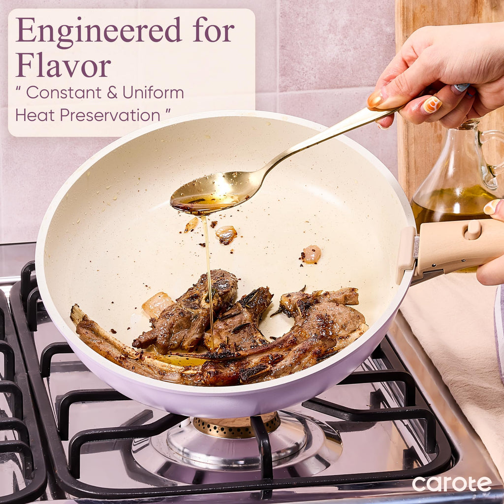 CAROTE 19-Piece Nonstick Cookware Set — Pink