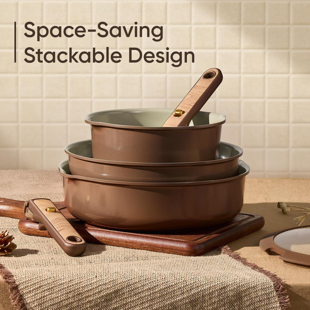 CAROTE 19-Piece Nonstick Cookware Set — Pink