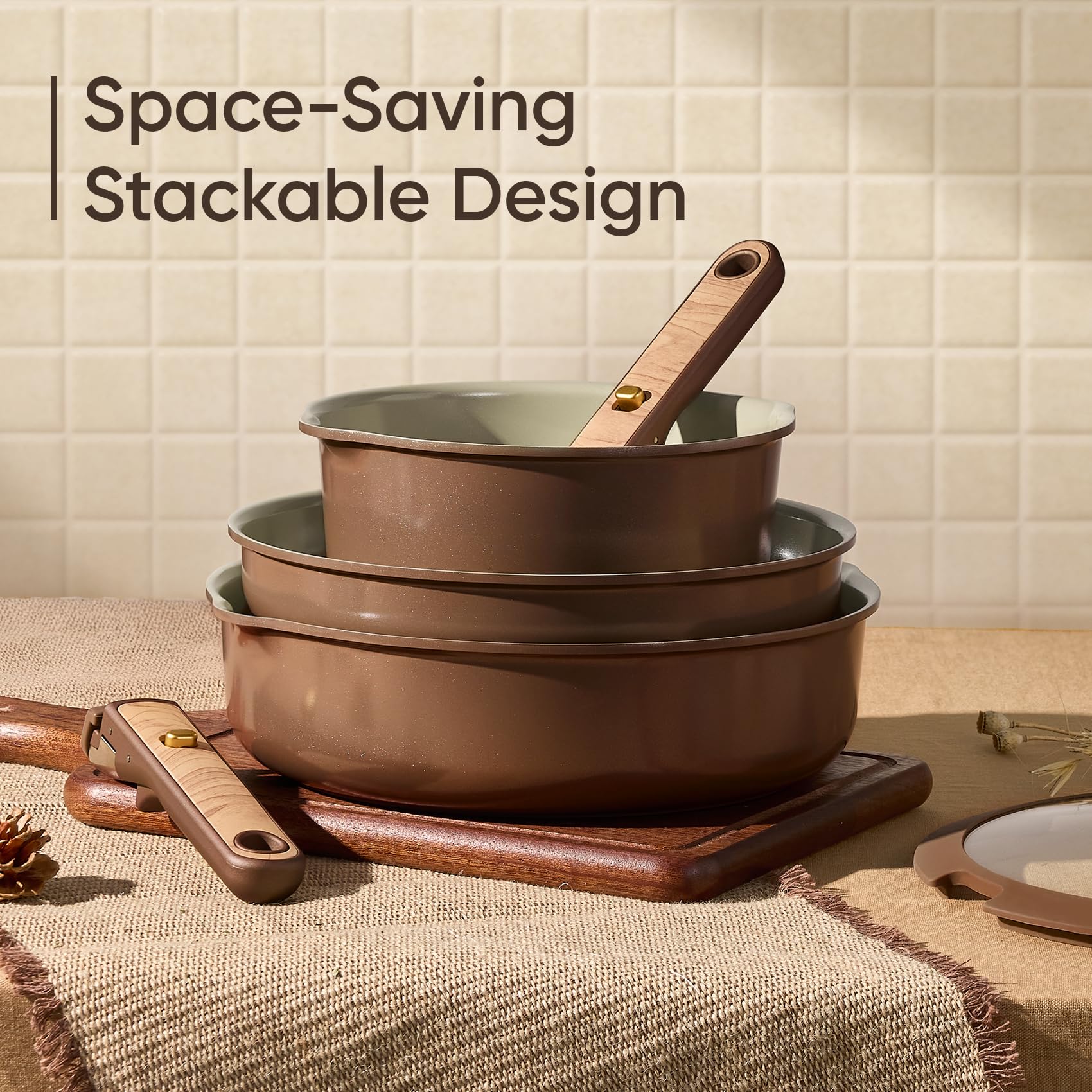 CAROTE 19-Piece Nonstick Cookware Set — Pink