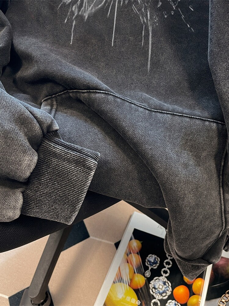 Oversized Washed Vintage Hoodie