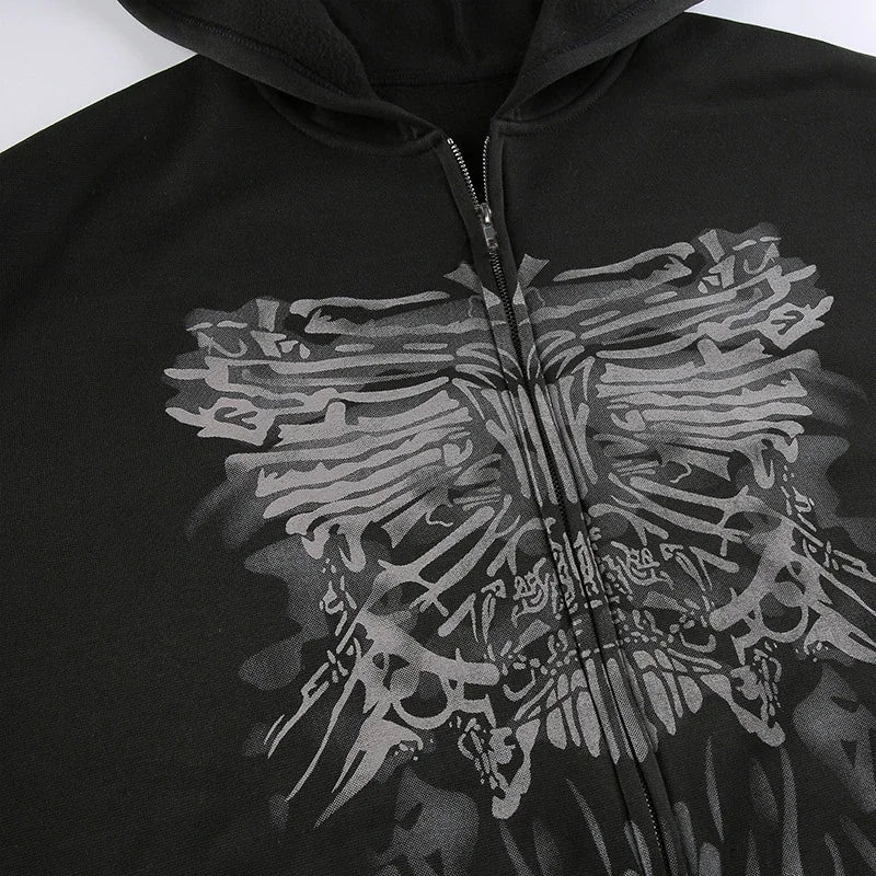 Butterfly Oversized Zip-Up Hoodie